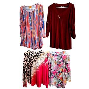 Women's 2X 18W 20W Tops Shirts Blouses Wholesale Bulk Lot 4 Plus Size XXL 2XL